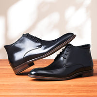 Genuine Leather Head Leather Business Formal High Top Leather Shoes And Boots