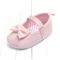 Baby Girl Solid Color Toddler  0-6-12 Months Non-slip Shoes Bow