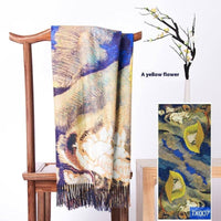 Tassel Digital Printing Scarf Cashmere Oil Painting Shawl