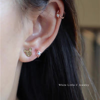 Minimalist Hollow Triangle Earrings With Opal Inlay