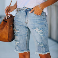 Women's Fiery Ripped Denim Shorts