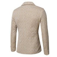 Mens Korean-style Slim-fit Single Jacquard Jacket For Young