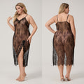 Plus-size Camisole Pajamas For Women Summer Satin Sexy Lace Maxi Nightgown And Loungewear