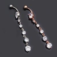 Fashion Creative Six-link Zircon Umbilical Button