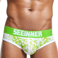 Combed Cotton Printed Stretch-breathable Plus Size Mid-rise Boxer Briefs