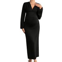 Maternity Pleats Sheath Long Skirt