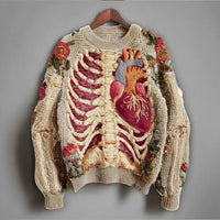 Womens 3D Digital Print Loose Crew-Neck Sweatshirt