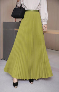 Womens Pleated Maxi Skirt Early Spring New Arrival