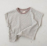 Korean Style Baby Casual Striped Short-sleeved T-shirt