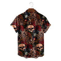 Summer Casual 3D Skull Men's Hawaiian Shirt