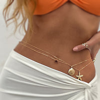Ocean Vacation Style Starfish Shell Pendant Waist Chain For Women