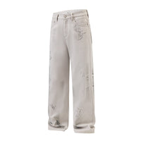 American Street Hip Hop Tie-dyed Washed Jeans Men