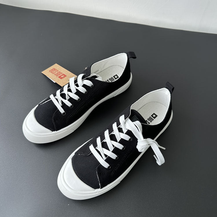 Spring NEW Low Cut Round Head Canvas Shoes Slip-on