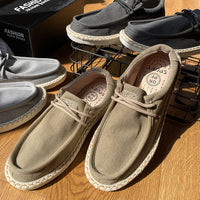 Summer Men's Trendy Flat Low-top Cloth Shoes Linen Fisherman Shoes Fashion