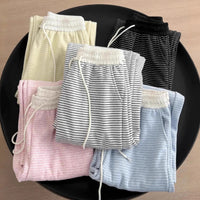 Comfortable Fleece-Lined Striped Jogger Pants