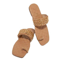 Summer New Vintage Square-Toe Pearl Flat Slippers