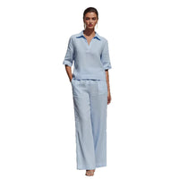 Women's Solid-Colored Casual Linen Two-Piece Set