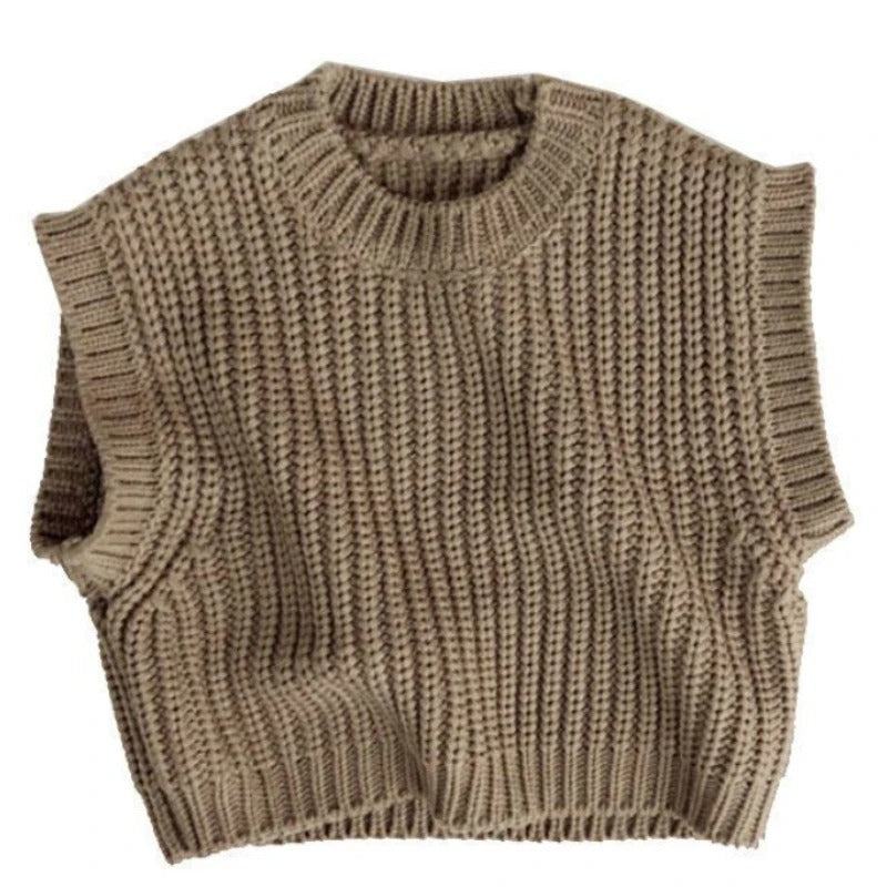 Children's Thick Stripe Thickened Wool Vest Pullover Sweater For Boys And Girls