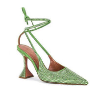 Women's Rhinestone High Heel Strap Bow Sandals