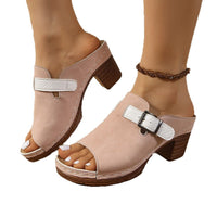 Women's Buckle-Strap Casual Wedge Fish-Tongue Sandals