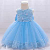 New European And American Girls Mesh Embroidery Dress