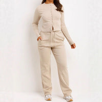 Women's Shirt And Straight-Leg Pants Two-Piece Set