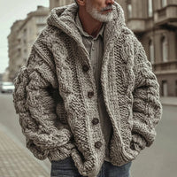3D Digital Print Cardigan Jacket With Hood And Zipper