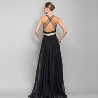 Womens Slim-Fit Sleeveless V-Neck Patchwork Dress