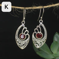 Sterling Silver Natural Crystals Vintage Ethnic Fairy Drop Earrings