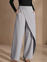 Asymmetrical Draping Suit-style High-waisted Slimming Casual Pants