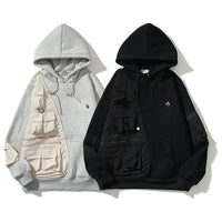 Patchwork Hoodie Loose Casual Hooded Sweater