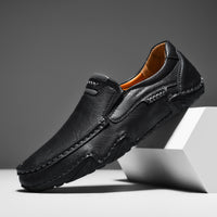 Outdoor Casual Shoes Slip-on Flat Leather Shoes