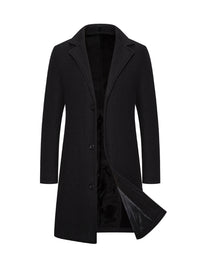 Long Solid Color Single Breasted Windbreaker Fabric