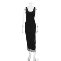 Black Sexy Elegant Lace Patchwork Dress For Women