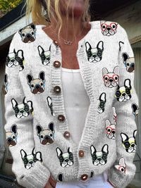 3D Digital Printing Cardigan Knitted Coat Women