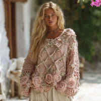 Womens Printed Crew-neck Loose-fitting Sweatshirt With A Soft Feel