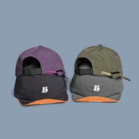 Color-block Quick-dry Embroidered Letter B Wide-brimmed Sun-protective Adjustable Trendy Casual Baseball Cap For Shopping And Daily Outings