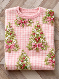 Womens 3D DigitalPrint Flannel Crewneck Sweatshirt For FallWinter