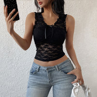 Womens Black Lace Camisole Top