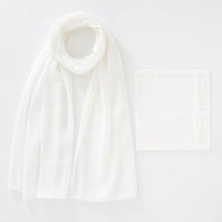 Modal Breathable Elastic Bucket Hat With Pearl Chiffon Scarf Headcloth