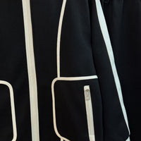Mens Casual Color-block Long-sleeve Stand-collar Jacket And Slim-fit Jogger Pants Set