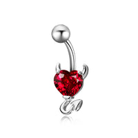 Fashion Zircon Love Belly Button Ring Simple