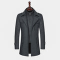 Fashion Double Collar Standard Wool Coat Men's Jacket