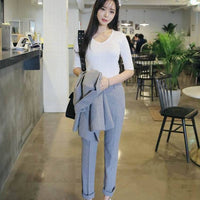 Women's Fashionable Striped Professional Suit