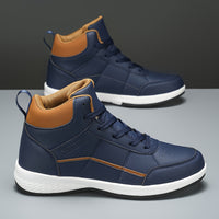 Men's Solid Color High Top Anti Slip Lace Up Boots