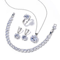 Geometric Round Earrings Ring Bracelet Necklace Ornament Suit