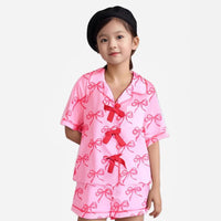 Leisure Children's Bow Printed Home Suit Set