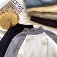 Simple Casual Stand Collar Shoulder Long Sleeve Sweater