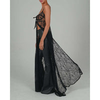 Women's See-through Lace Cutout Sling Nightdress