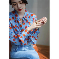 Design-print Retro Long-sleeved Shirt